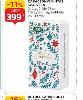 Auchan KARÁCSONYI MINTÁS SZALVÉTA ajánlat