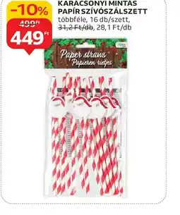 Auchan KARÁCSONYI MINTÁS PAPÍR SZÍVSZÁLSZETT ajánlat