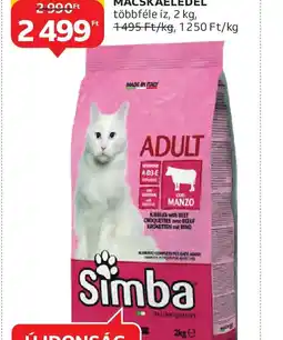 Auchan MONGE SIMBA SZÁRAZ MACSKAELEDEL ajánlat
