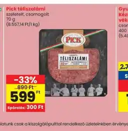 Spar Pick téliszalámi ajánlat