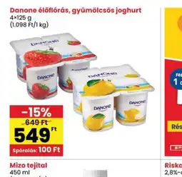 Spar Danone élőflrás, gyümölcsös joghurt ajánlat