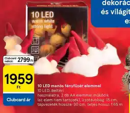 Tesco 10 LED manós fényfüzér elemmel ajánlat
