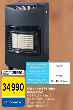 Tesco Gördíthető PB infra hősugárzó ajánlat