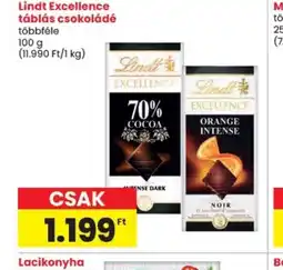 Spar Lindt Excellence táblás csokoládé ajánlat