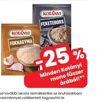 Spar Kotányi Fokhagyma és Fekete Bors ajánlat