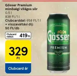 Tesco Gösser Premium minőségi világos sör ajánlat