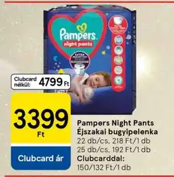 Tesco Pampers Night Pants Éjszakai bugyipelenka ajánlat