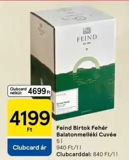 Tesco Feind Birtok Fehér Balatonmelléki Cuvée ajánlat