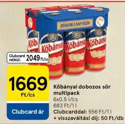 Tesco Kőbányai dobozos sör multipack ajánlat