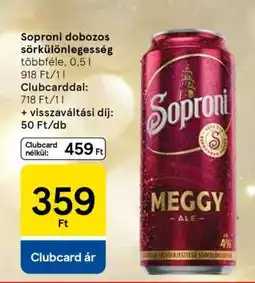 Tesco Soproni dobozos sörkülönlegesség ajánlat