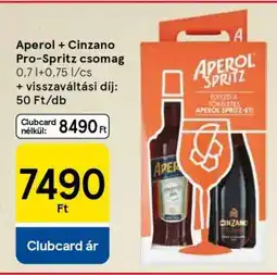 Tesco Aperol + Cinzano Pro-Spritz csomag ajánlat