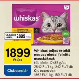 Tesco Whiskas teljes értékű nedves eledel felnőtt macskáknak ajánlat