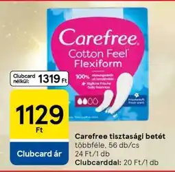 Tesco CAREFREE Tisztasági betét ajánlat