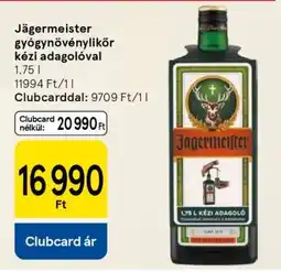 Tesco Jägermeister gyógynövénylikőr kézi adagolóval ajánlat