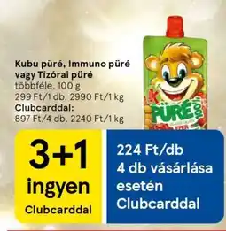 Tesco Kubu püré, Immuno püré vagy Tízórai püré ajánlat