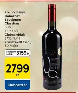 Tesco Koch Villányi Cabernet Sauvignon Classicus ajánlat