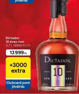 Tesco Dictador 10 éves rum ajánlat