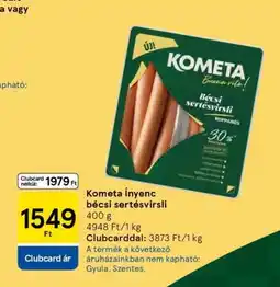 Tesco Kometa ínyenc bécsi sertésvirsli ajánlat