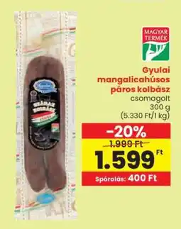 Spar Gyulai mangalicahúsos páros kolbász ajánlat
