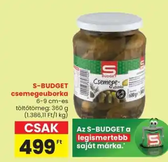 Spar S-BUDGET csemegeuborka ajánlat