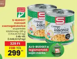 Spar S-BUDGET morzsolt csemegekukorica ajánlat