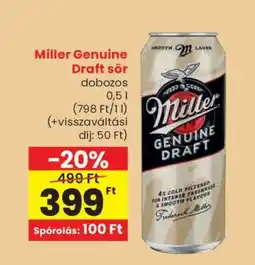 Spar Miller Genuine Draft sör ajánlat