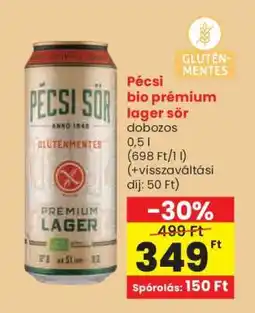 Spar Pécsi bio prémium lager sör ajánlat