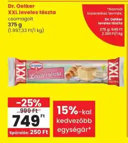Spar Dr. Oetker XXL leveles tészta ajánlat