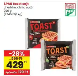 Spar SPAR toast sajt ajánlat