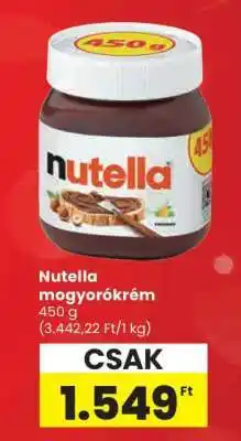 Spar Nutella mogyorókrém ajánlat