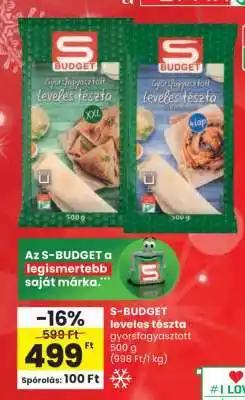 Spar S-BUDGET leveles tészta ajánlat