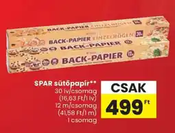 Spar SPAR sütőpapír ajánlat