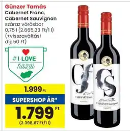 Spar Günzer Tamás Cabernet Franc, Cabernet Sauvignon ajánlat