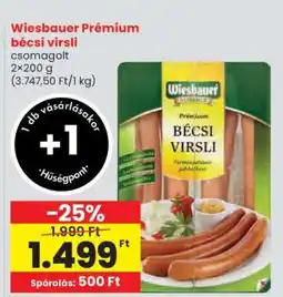 Spar Wiesbauer Prémium bécsi virsli ajánlat