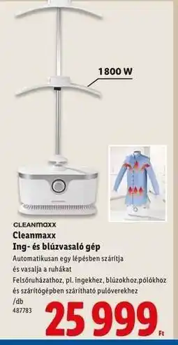 Lidl CLEANMAXX Ing- és blúzvasaló gép ajánlat