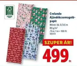 Lidl crelando Ajándékcsomagoló-papír ajánlat