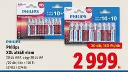 Lidl PHILIPS XXL alkáli elem ajánlat