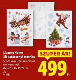 Lidl LIVARNO Home 3D karácsonyi matrica ajánlat