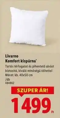 Lidl Livarno Komfort kispárna ajánlat