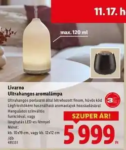 Lidl Livarno Ultrahangos aromalámpa ajánlat