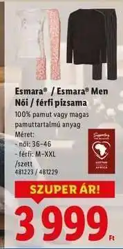 Lidl esmara / esmara MEN Női / férfi pizsama ajánlat