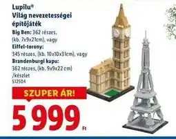 Lidl Lupilu Világ nevezetességei építőjáték ajánlat