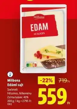Lidl MILBONA Edámi sajt ajánlat