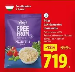 Lidl Pilos Laktózmentes mozzarella ajánlat