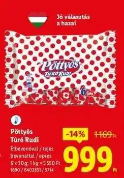 Lidl PÖTTYÖS Túró Rudi ajánlat