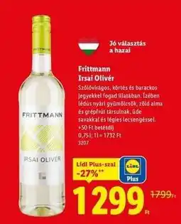 Lidl Frittmann Irsai Olivér ajánlat