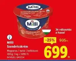 Lidl MILLI Szendvicskrém ajánlat