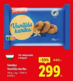 Lidl SONDEY Vaníliás karika ajánlat