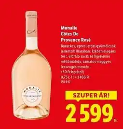 Lidl Monalie Cotes De Provence Rosé ajánlat