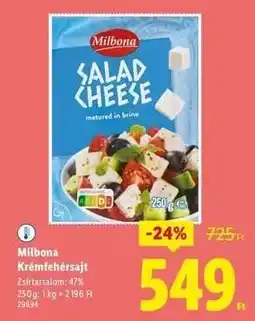 Lidl MILBONA Krémfehérsajt ajánlat